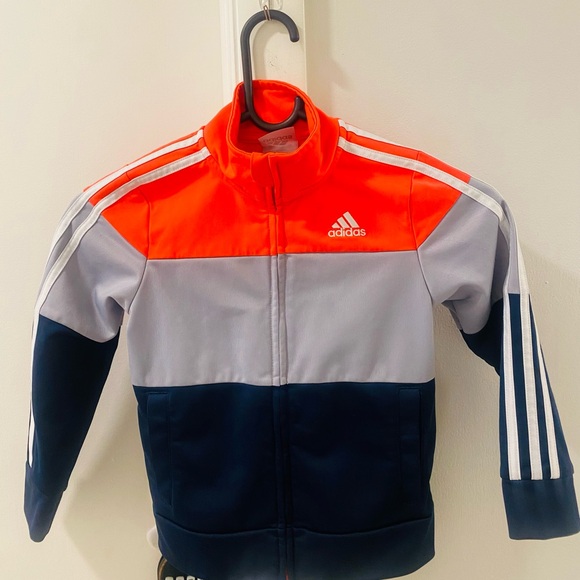 adidas Other - (SOLD) Adidas Youth windbreaker Running sports Jacket in Orange, Gray, and Navy